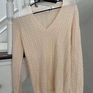 JCREW Cream Cashmere Sweater